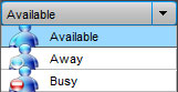 User Status: Available, Away, Busy